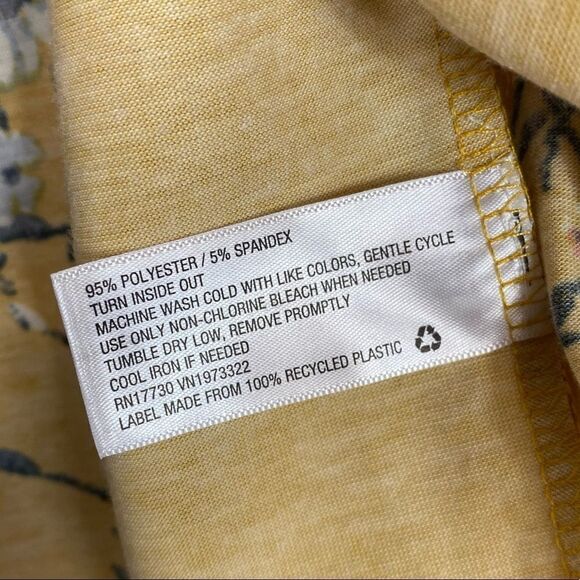 Xhilaration Yellow Floral Wide Sleeve Smocked Off the Shoulder Blouse Top Size S - Picture 4 of 5